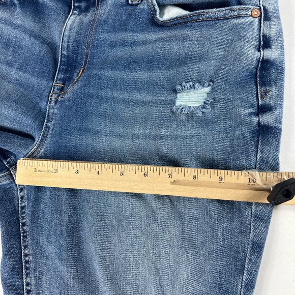 Edgely Jeans Women's 33x26* High Rise Straight Crop Blue Distressed Denim Tag 14 - Picture 14 of 16